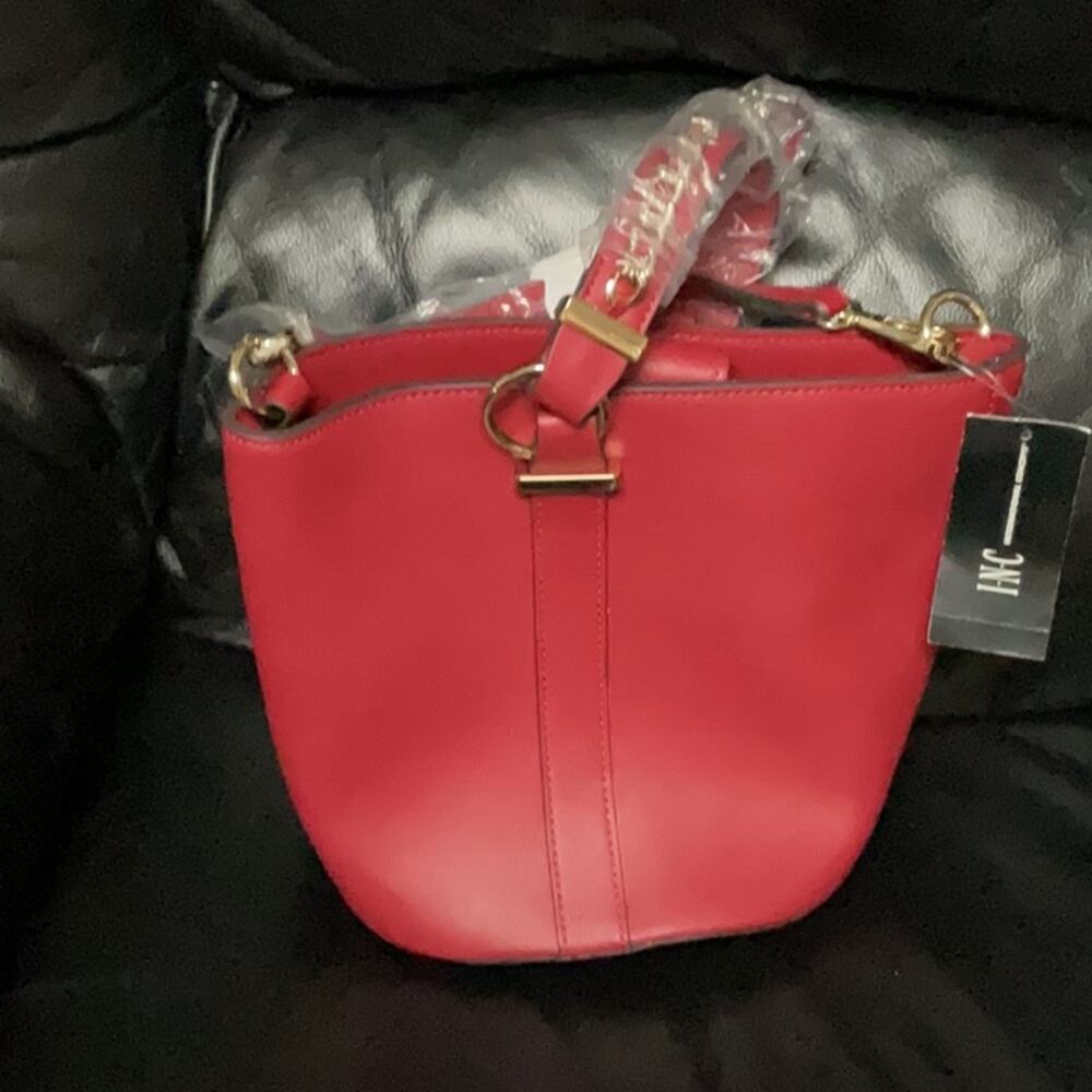 INC International Concepts Red Shoulder Bag with Gold Hardware